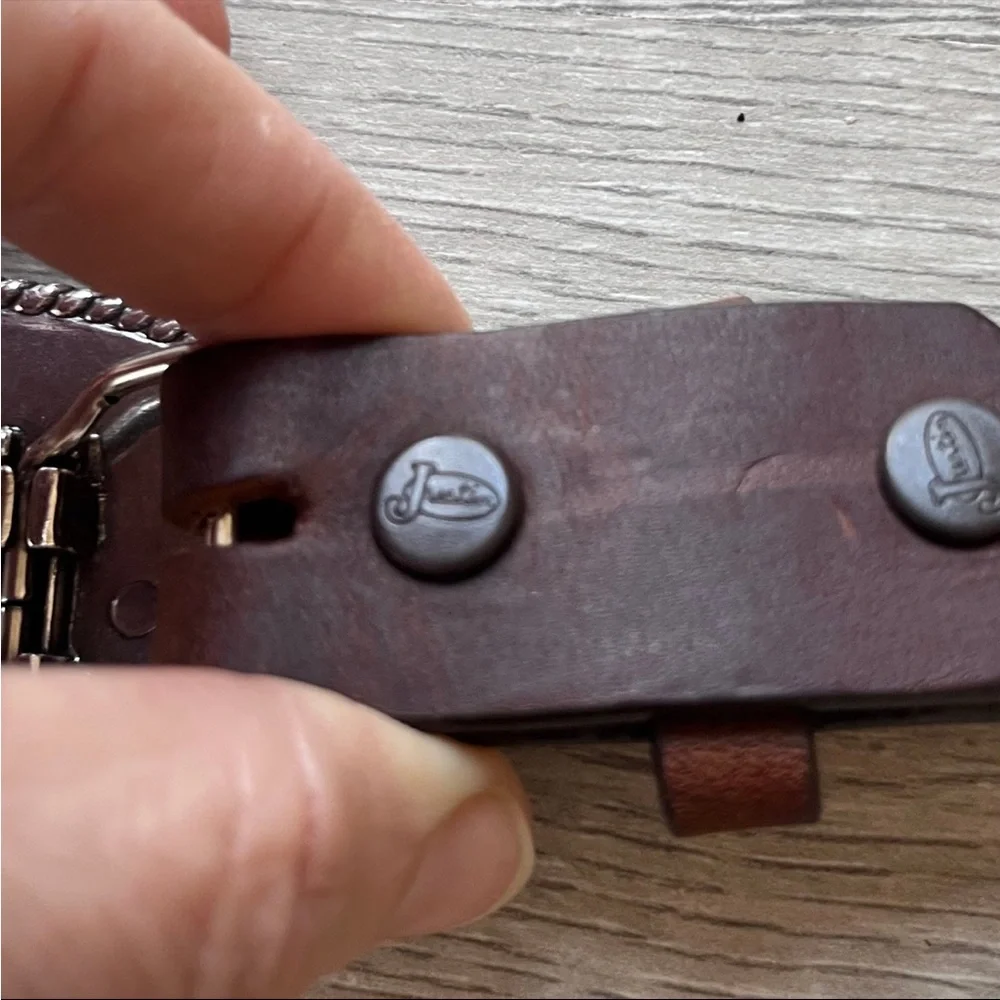 Justin Child’s Tropy Heart Leather Tooled Belt with Buckle (SM)